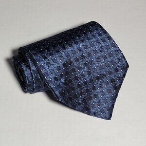 Aquascutum of London Blue Neck Tie Square Pattern 100% Silk